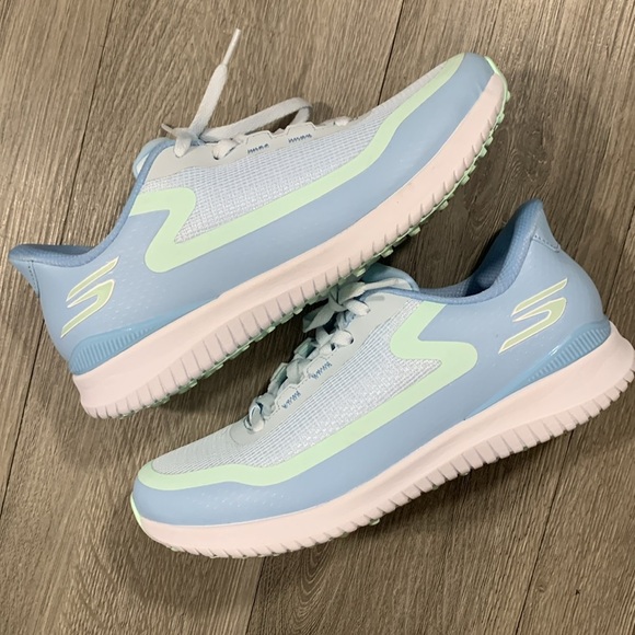 Skechers Slip-ins: GO GOLF Flight Heel Pillow Ultra Lightweight Lt. Blue sz 8.5 - Picture 1 of 13